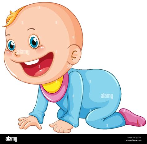 Cute Baby Crawling Cartoon Character Illustration Stock Vector Image