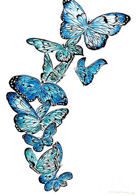 Blue Butterfly Art Drawing Kenton Charif