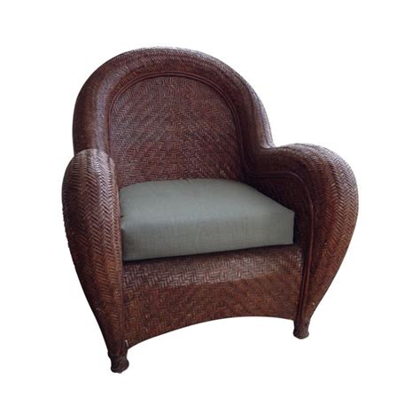Saybrook all weather wicker wingback lounge chair pottery barn. Pottery Barn "Malabar" Wicker Chairs - Set of 4 | Chairish