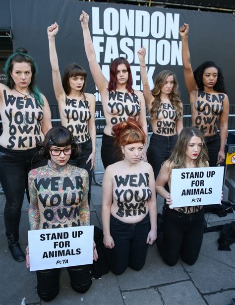 Topless Peta Campaigners Target London Fashion Week Metro News