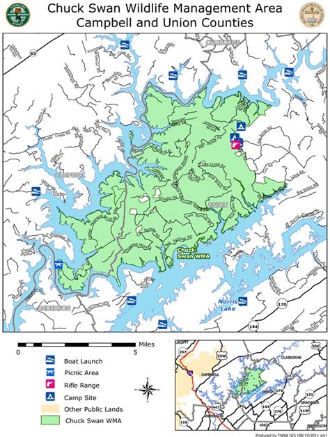 Chuck Swan Wma Map On Norris Lake Wildlife Norris State Parks