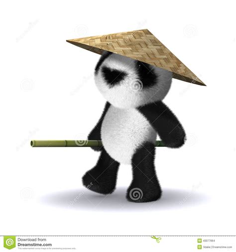 3d Baby Panda Bear Lives In The Orient Stock Illustration