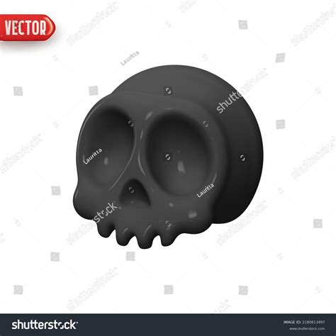 Black Human Skull Realistic 3d Design Stock Vector Royalty Free