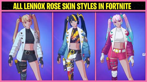 All Lennox Rose Skin Styles In Fortnite Youtube