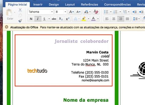 Como Fazer Um Cartão De Visita No Word Downloads Techtudo