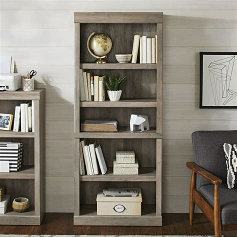 Better Homes And Gardens Glendale 5 Shelf Bookcase Rustic Gray Finish