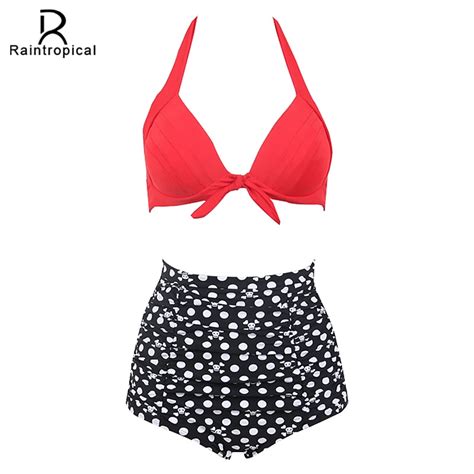 Raintropical 2017 New Sexy Halter Top Bikinis Women Swimwear Push Up Female Swimsuit Bikini Set