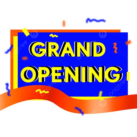 Grand Opening With Confetti Grand Opening Grand Opening Text Grand