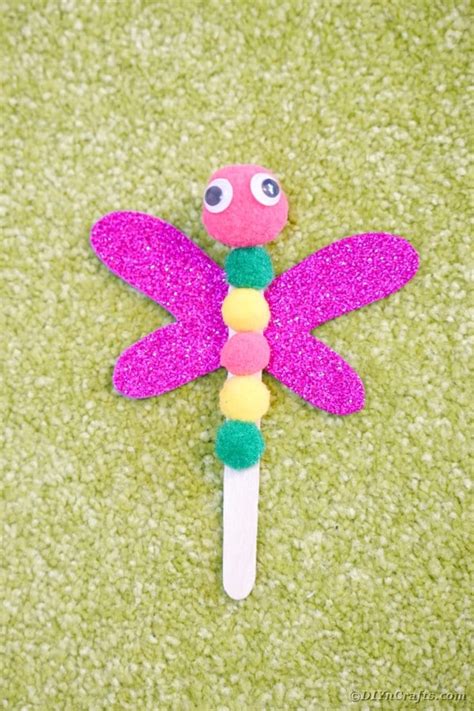 Colorful Craft Stick Dragonfly Kids Crafts Video Diy And Crafts