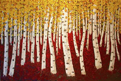 Yellow Birch Trees Painting By Nicholas Valentino Fine Art America