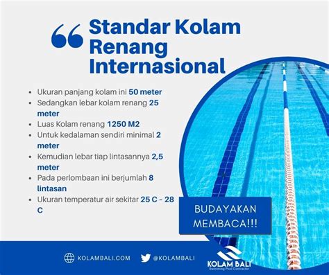 Panjang Kolam Renang Berdasarkan Standar Internasional Adalah