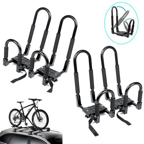 Buy 2 Pair Heavy Duty Folding J Style Kayak Racks For Car Rooftop Car