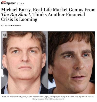 In an interview with bloomberg, michael burry, who successfully predicted the dot com. "The Big Short" Attacks Wall St., Feds, Banks, Media ...