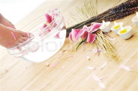 Woman Spa Pedicure Foot Treatment With Stock Image Colourbox