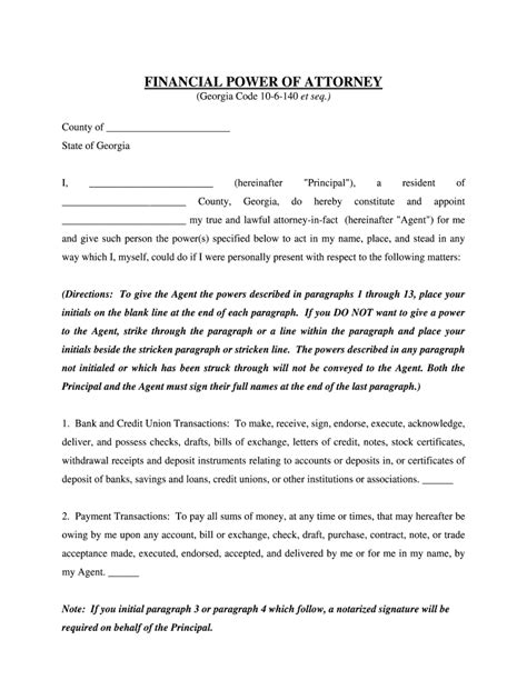 Unlimited revisions included for when things change. Printable Power Of Attorney Georgia - Fill Out and Sign ...