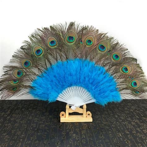 Buy New Peacock Feather Hand Fan Dancing Bridal Party