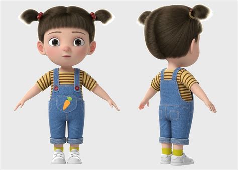 Cartoon Girl Rigged 3d Model Rigged Cgtrader