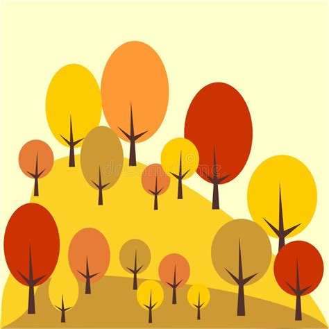 Vector Autumn Tree Clip Art Stock Vector Illustration Of Landscape
