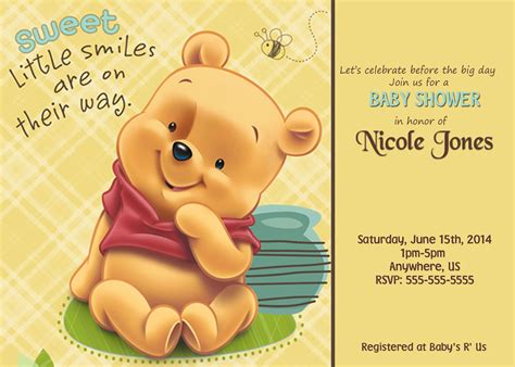 Winnie The Pooh Baby Shower Invitations Templates Free