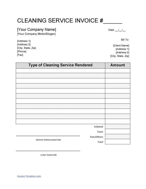 No hard learning curve like dealing with some complex and expensive accounting / bookkeeping. Company Cleaning Invoice Template - PDF Format | e ...