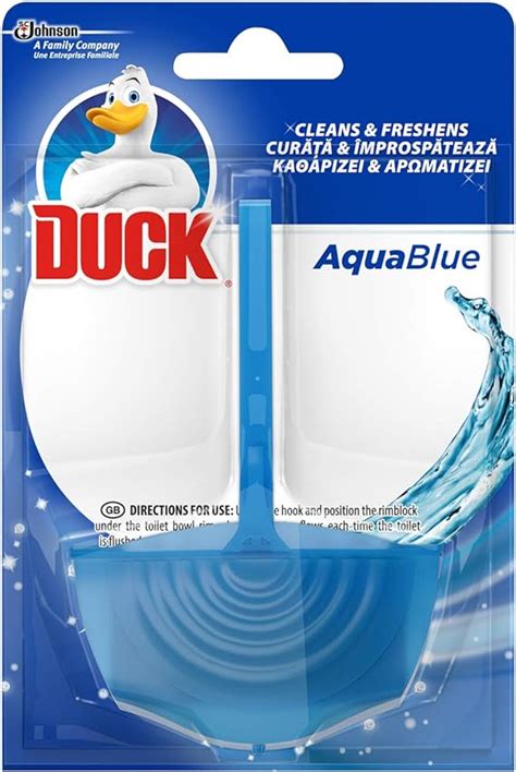 duck toilet rim block holder toilet cleaner aqua blue 40 g uk diy and tools