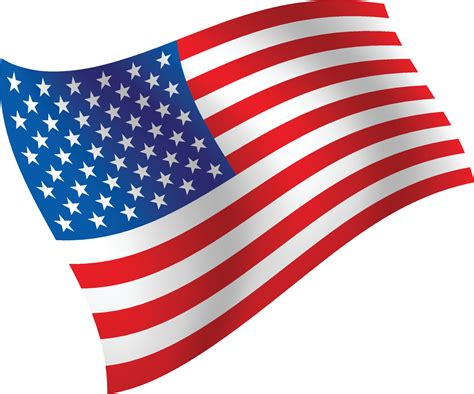 United States Of Americ Flag Waving Isolated Vector Illustration
