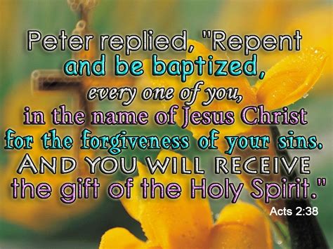 Believe Repent And Be Baptized Acts 238 Bible Verse Free Christian