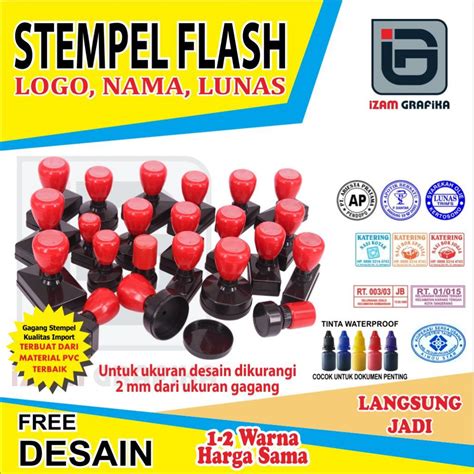 Jual Stempel Warna Termurah Stempel Custom Design Nama Logo Lunas