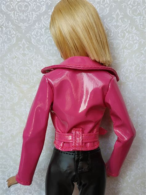 Barbie Clothes Barbie Leather Biker Jacket Barbie Outfit Etsy