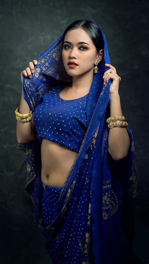 Indian Beauty Bonito Blue Dress Bollywood Girl India Portrait