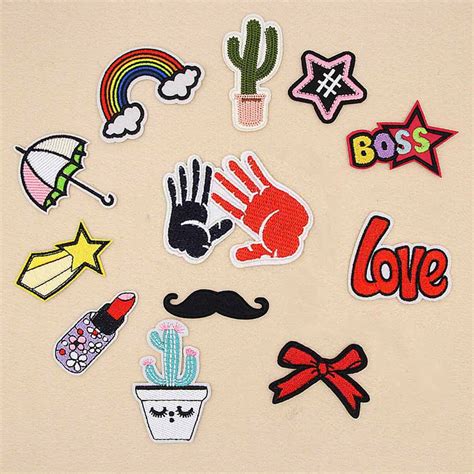3pcsset New Iron On Patches For Clothing Embroidery Patch Summer Fabric Badge Stickers For