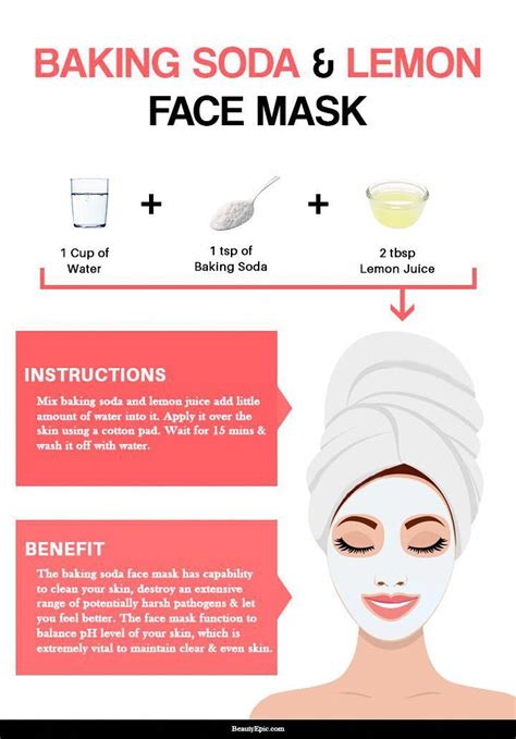 How To Make Face Masks With Baking Soda Skincarelargepores Lemon