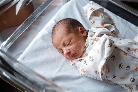 Newborn Baby In The Hospital The Baby Has Just Been Born Stock Image