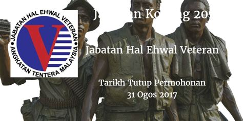 Jabatan hal ehwal veteran atm 113.955 views3 year ago. Jawatan Kosong Jabatan Hal Ehwal Veteran 31 Ogos 2017 ...
