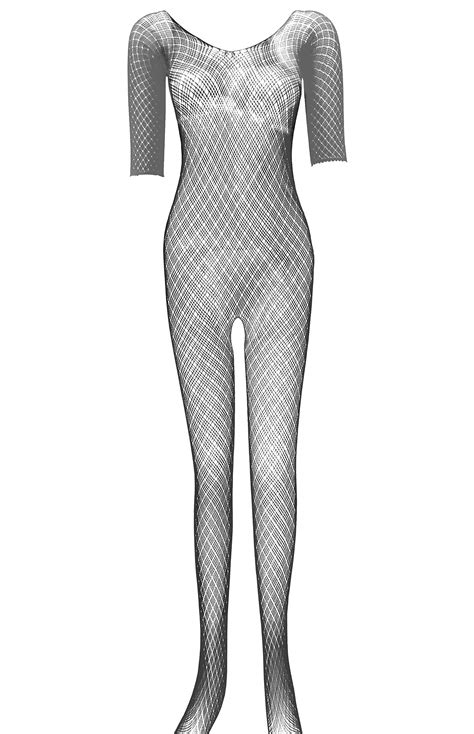 Sexy Lace See Through Hosiery Fishnet Bodystocking With Open Crotch For