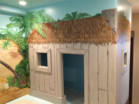 Artistic Murals Under The Sea With A Beach Hut Playroom Kids Room