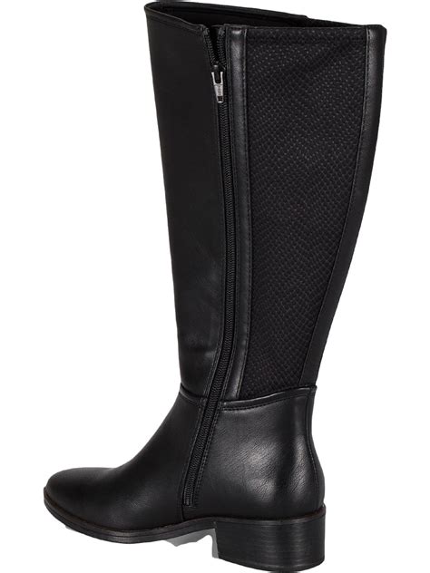 Baretraps Womens Madelyn Faux Leather Embossed Knee High Boots