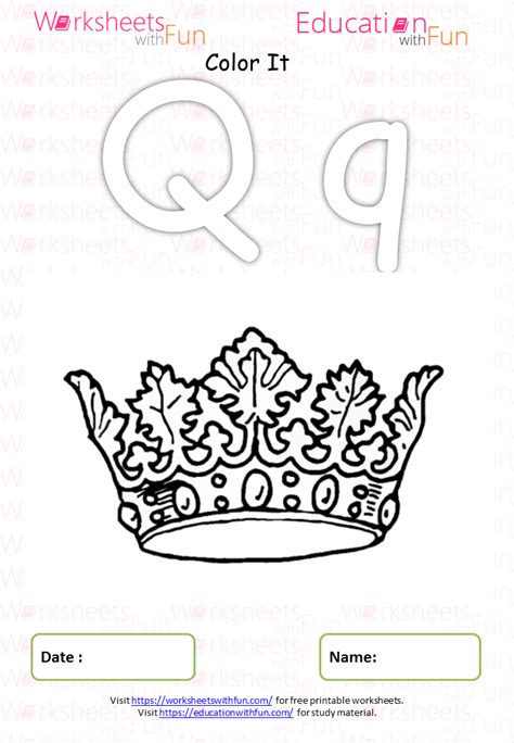 English Preschool Letter Q Coloring Page