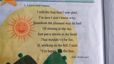 The Sun I Told The Sun 1st Standard Poem Youtube