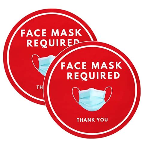 Buy Face Mask Required Sign Sticker 2 Pack 8x8 Inch Peel And Stick Vinyl