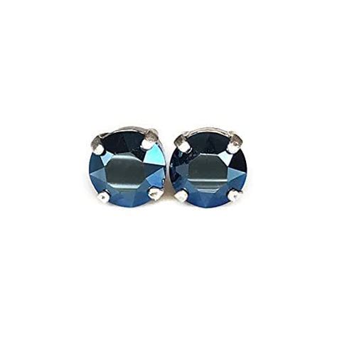 Navy Blue Stud Earrings For Women Handmade Products