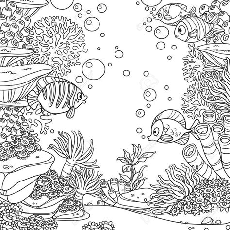Fond Marin Exemple Coloring Pages Water Animals Art Sea Drawing