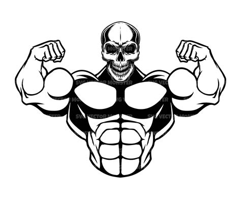 Skull Bodybuilder Svg Biceps Svg Muscle Svg Gym Strong Etsy Finland