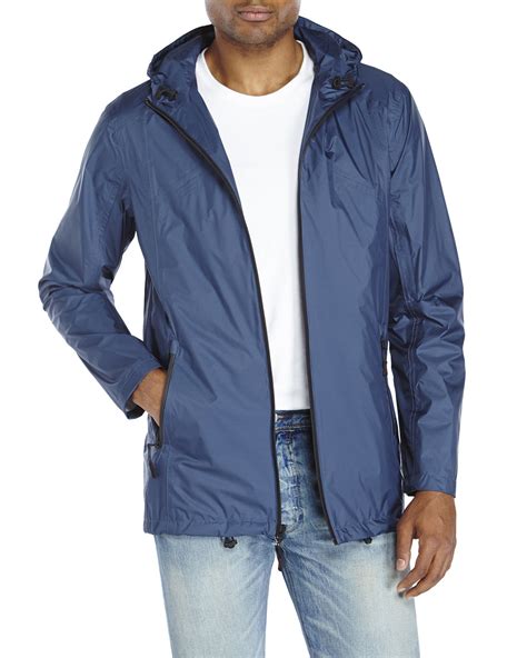 Tumi Packable Nylon Rain Jacket In Blue For Men Lyst