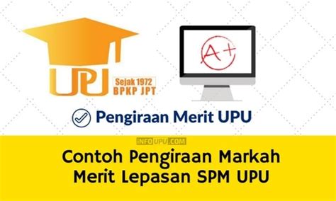 Bahagian kemasukan pelajar ipta jabatan pendidikan tinggi, kementerian pengajian tinggi aras 4, no. Contoh Pengiraan Merit UPU Lepasan SPM/ Setaraf - Info UPU