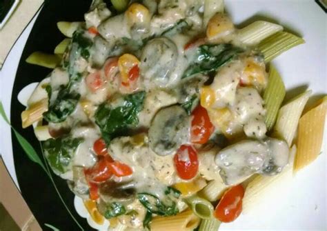 Chicken Vegetable Alfredo Recipe By Alley927cat Cookpad