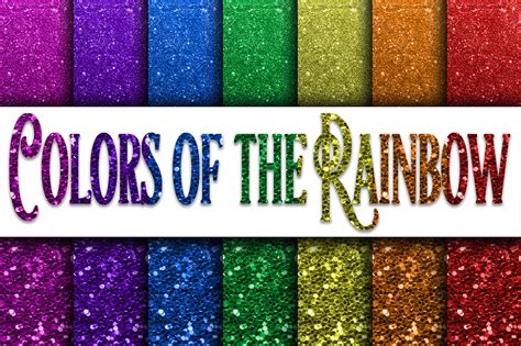 Colors Of The Rainbow Glitter Digital Papers 63798