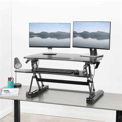 Used Vivo Deluxe Height Adjustable Standing Tabletop Desk Sit To Stand