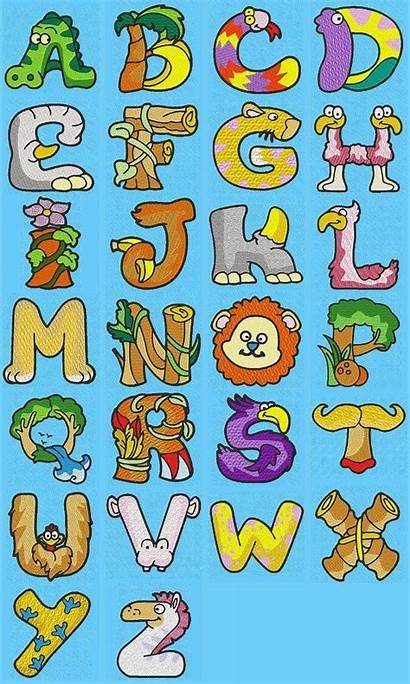 Alphabet Animal Letters Clipart Jungle Font Letter