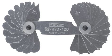 Sharp corners are subjected to more stress. Fowler Radius Gage with 30 leaves